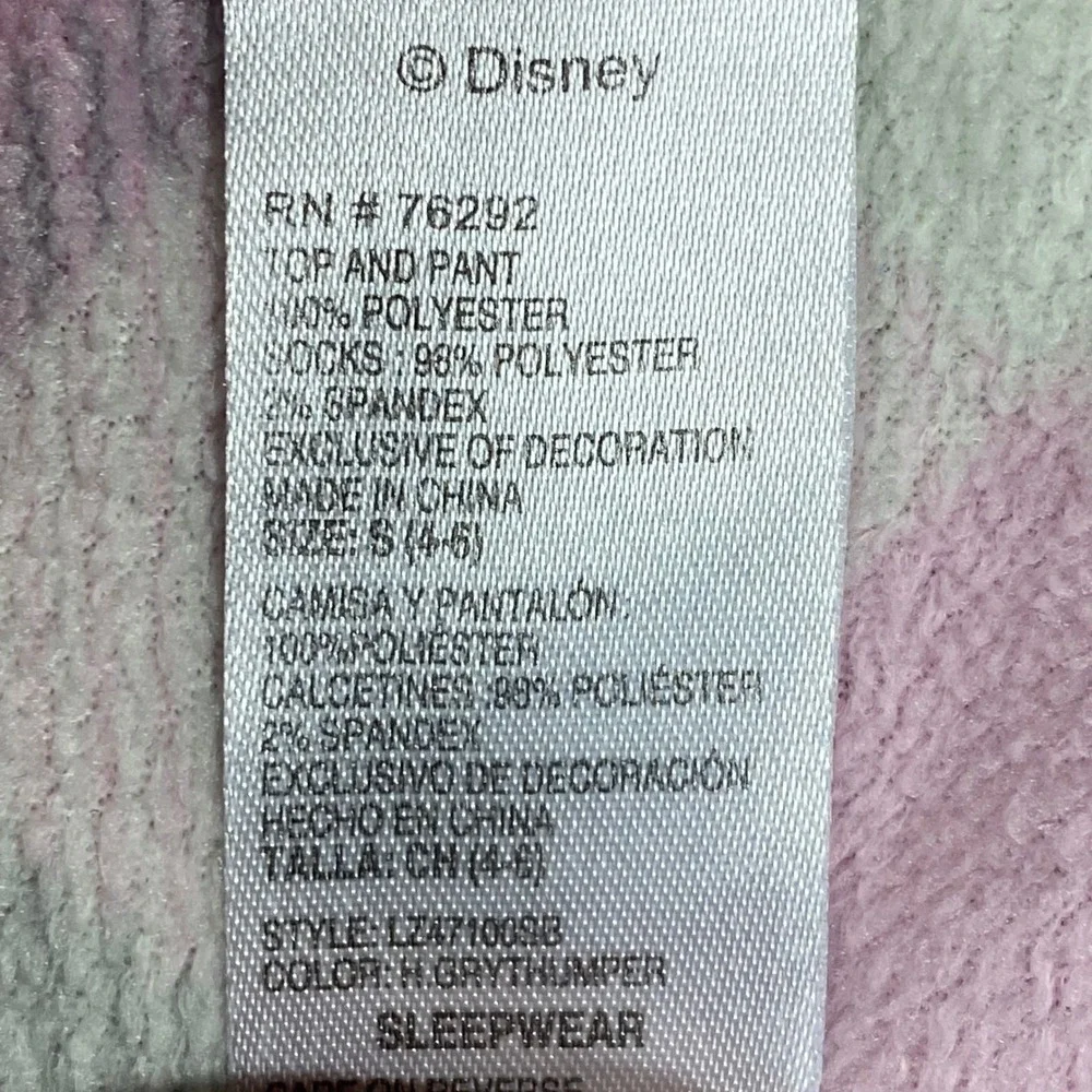 Disney Thumper Pajama Top Womens S Small Grey Long Sleeve Fleece Sleep Shirt - Picture 13 of 15